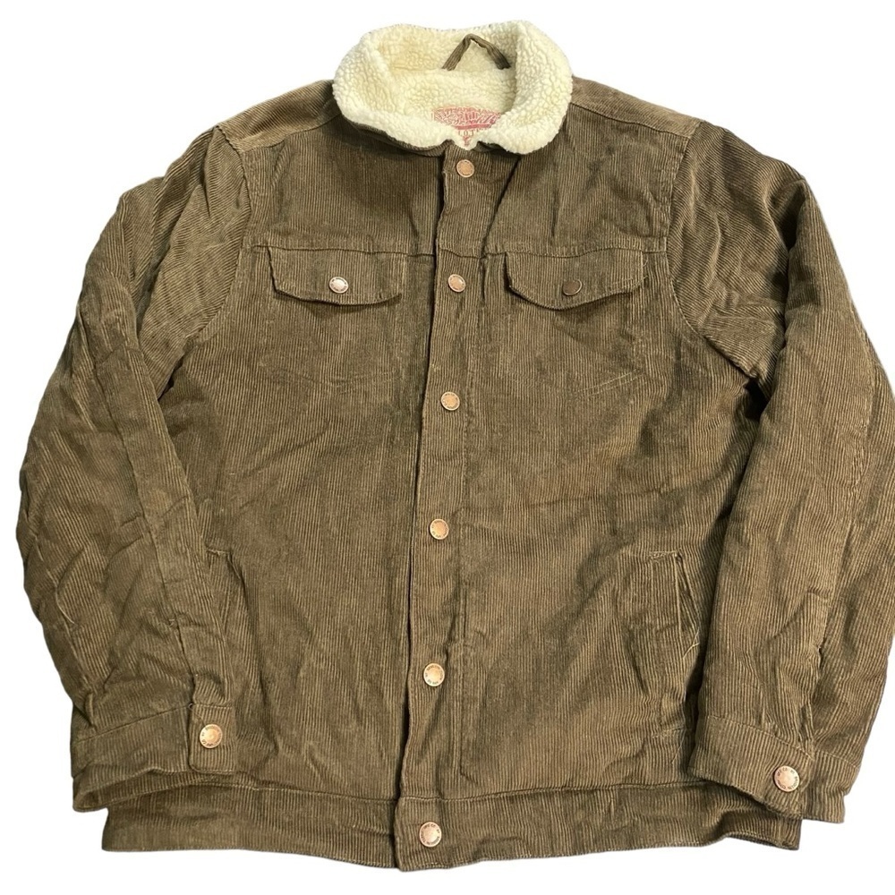 Brooklyn Cloth Brown Corduroy Sherpa Collared Jacket Size Medium